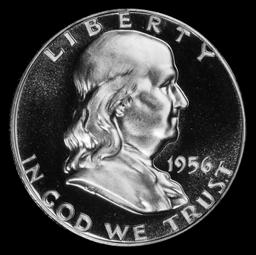 1956 Type 2 Proof Franklin Half Dollar TOP POP! 50c pr69 DCAM SEGS