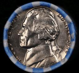 BU Shotgun Jefferson 5c roll, 1959-d 40 pcs Bank $2 Nickel Wrapper