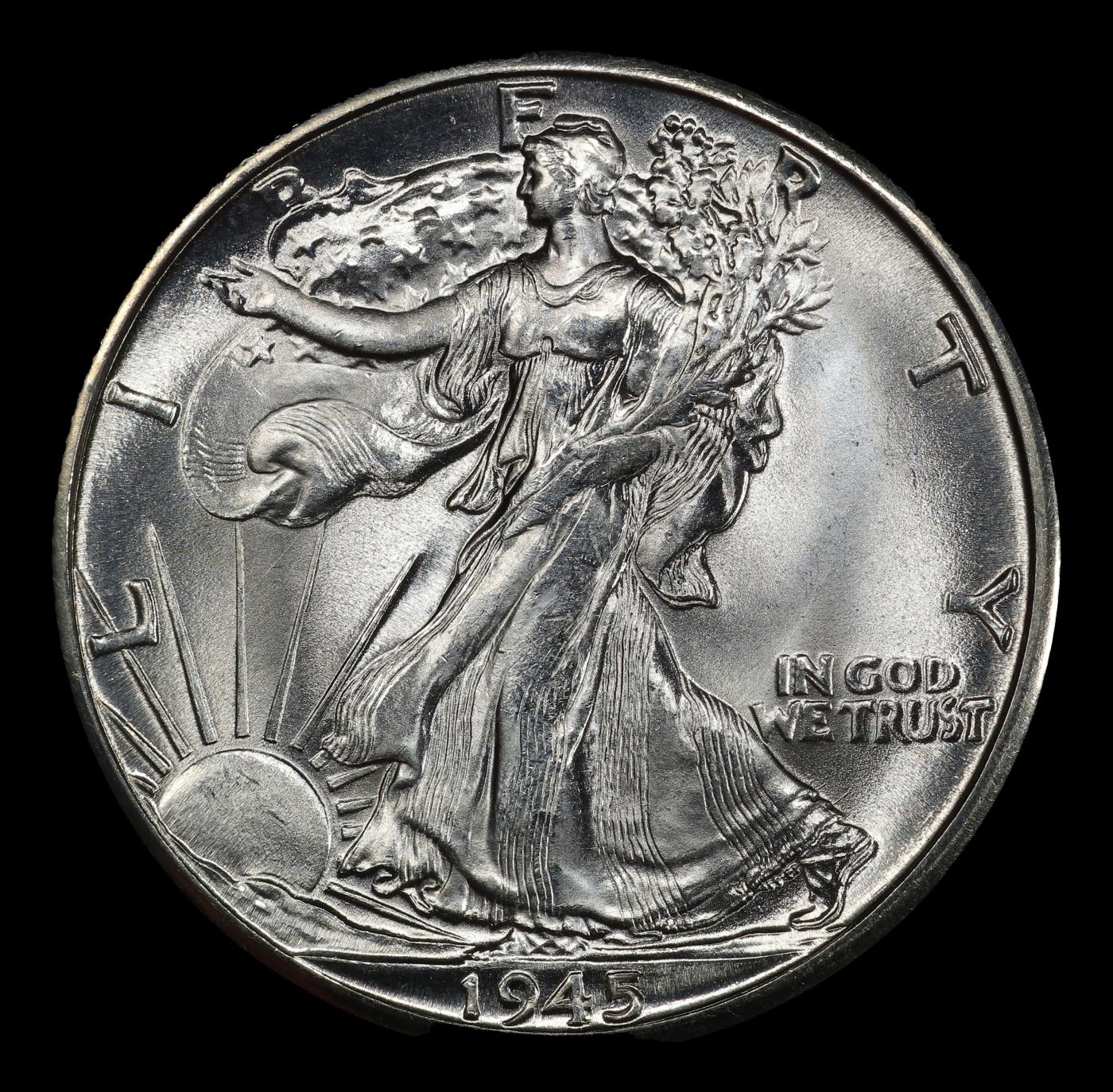 1945-d Walking Liberty Half Dollar TOP POP! 50c ms68 SEGS