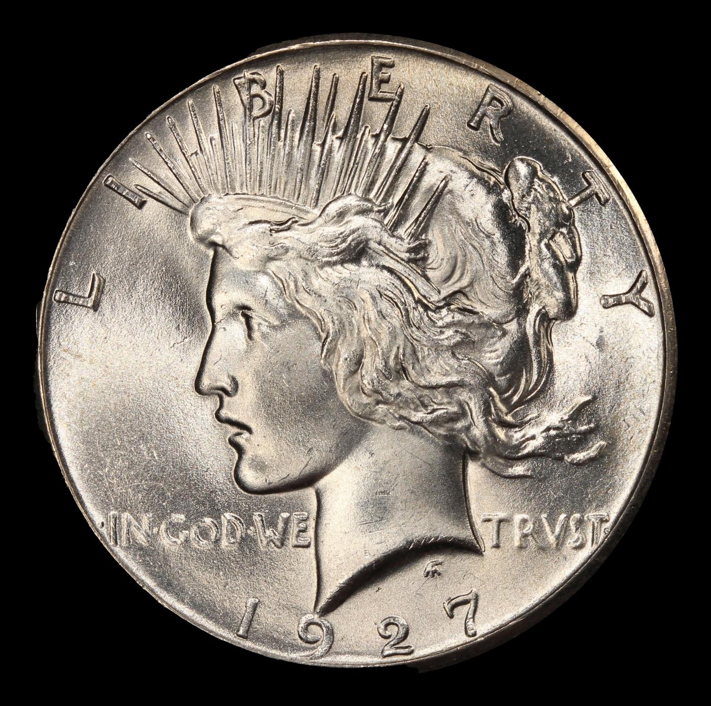 1927-p Peace Dollar Near Top Pop $1 ms65 SEGS