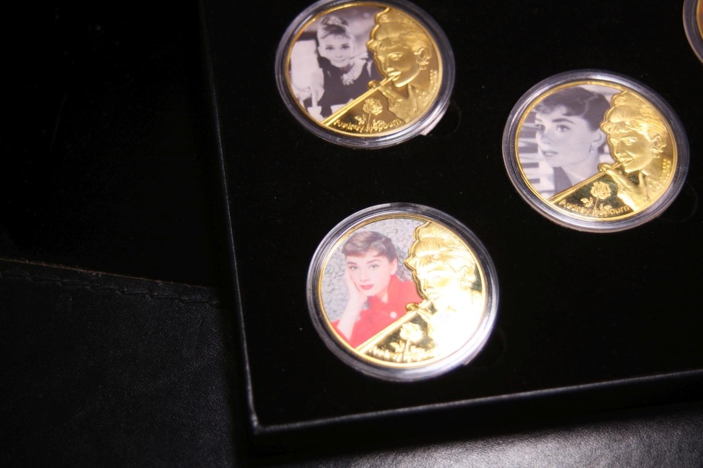 5 Coin Gold Plated the legendary, The timeless, Audrey Hepburn Set