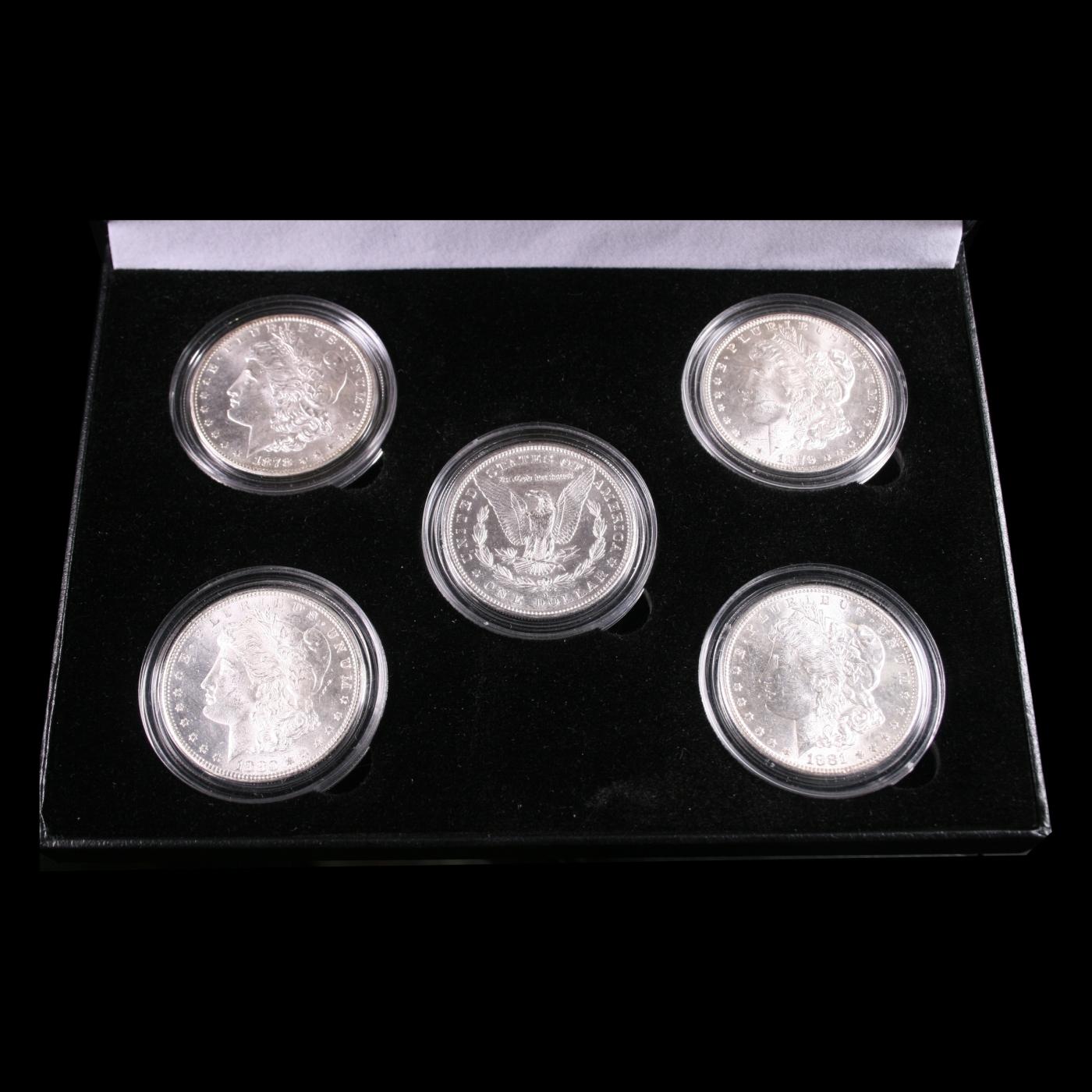 The First 5 San Francisco Mint Morgan Silver Dollar Set, 1878-1882-S ALL UNC