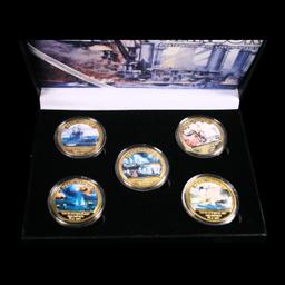 5 Coin Pearl Harbor Gold Plated Round Collection