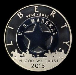 2015-P U.S. Marshals Service Proof Modern Commem Dollar $1 pr70 dcam SEGS