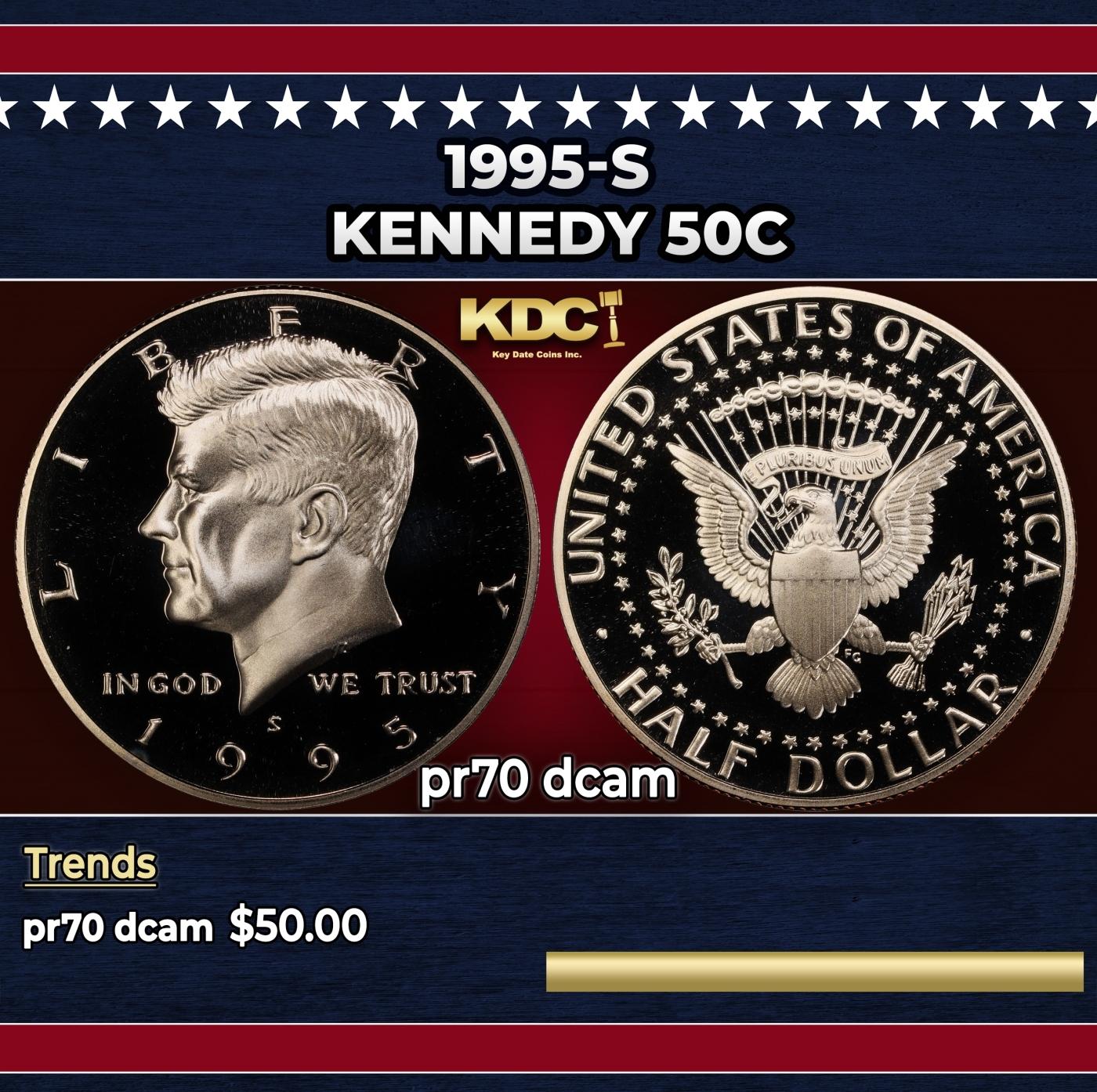 1995-s Proof Kennedy Half Dollar 50c pr70 dcam SEGS