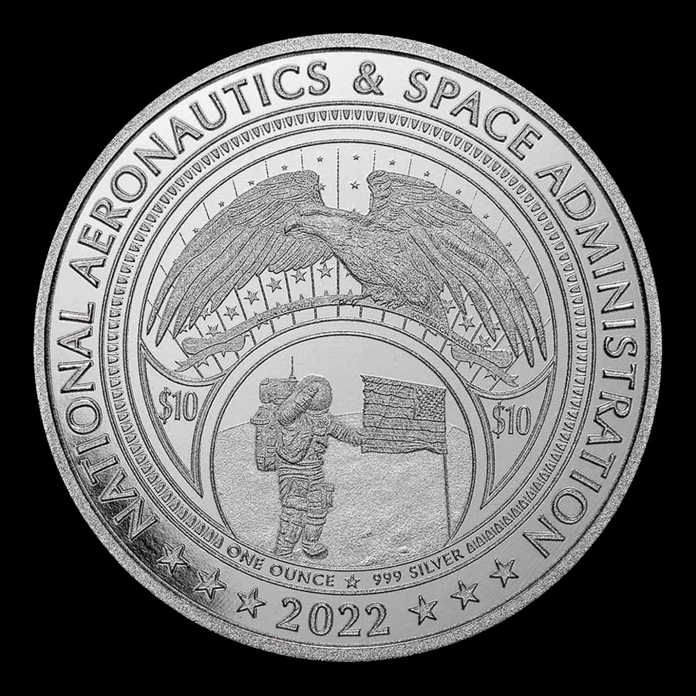 2022 NASA Mesa Grande  Worm Logo BU - 1 oz Silver Round Round