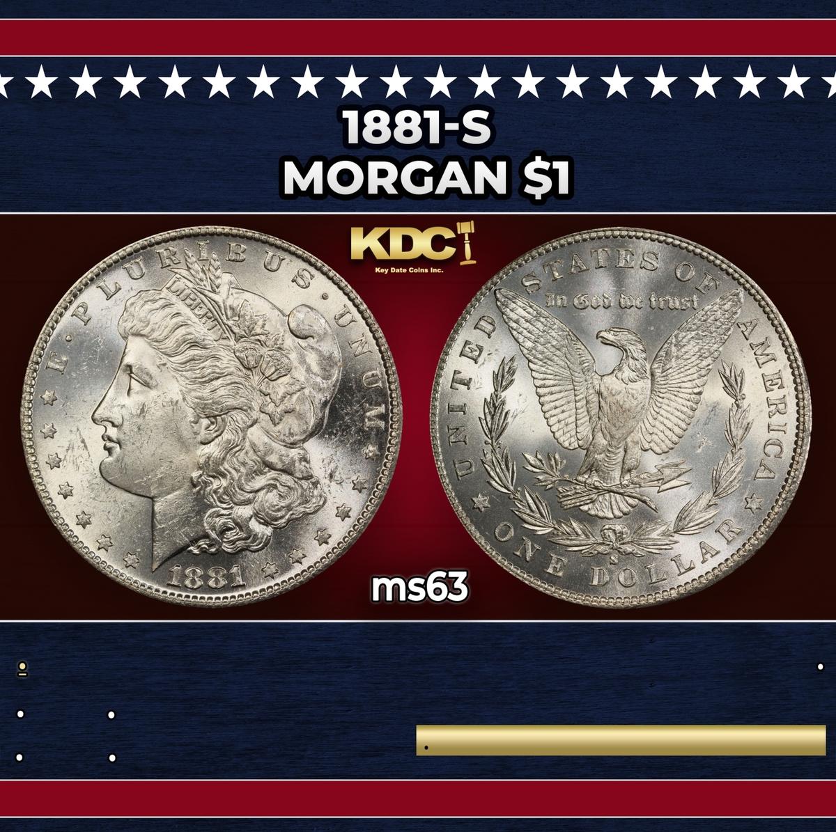 1881-s Morgan Dollar $1 Grades ms63