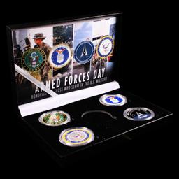 4 OZ .999 Fine Silver Set US Armed Forces Colorized Collection
