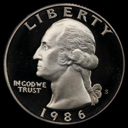 1986-s Proof Washington Quarter 25c pr70 dcam SEGS