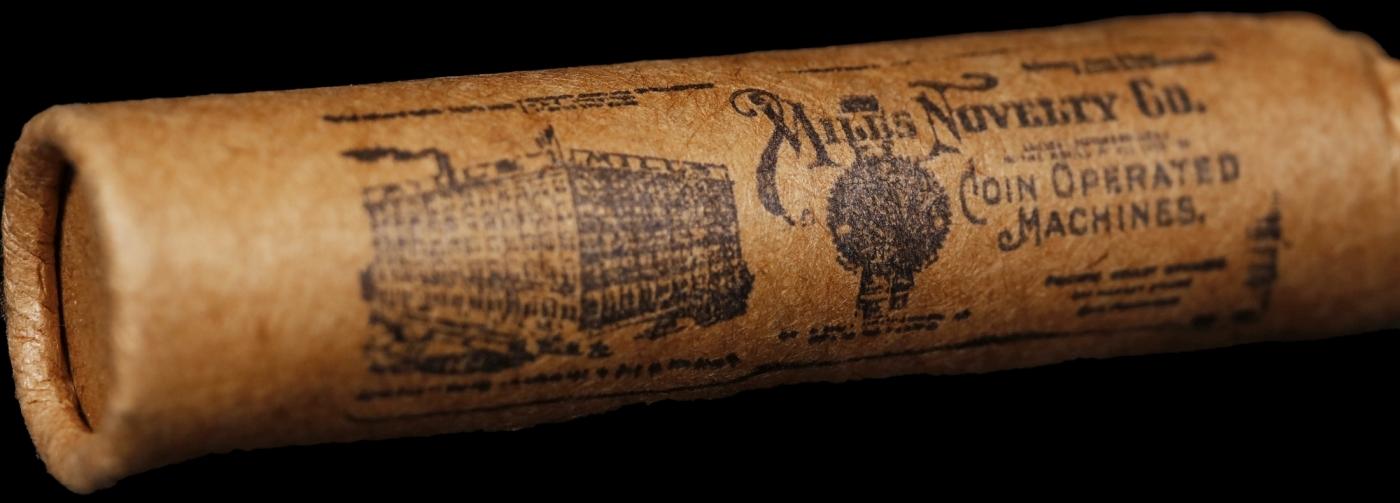NEW! *WatchmakerÂ’s Hoard* Original Covered End Mills Novelty Co. Mixed Lincoln Wheat Cent Roll 1c 5