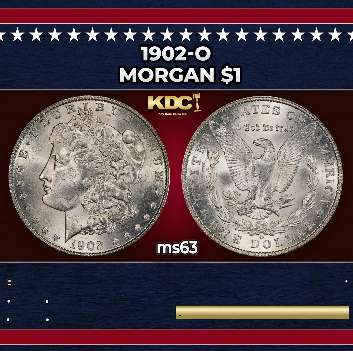 1902-o Morgan Dollar $1 Grades ms63