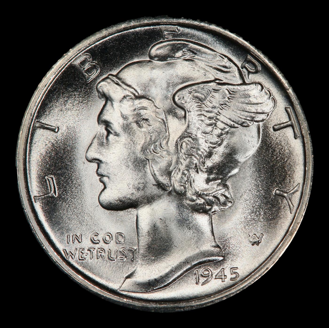 1945-s Mercury Dime Near Top Pop! 10c ms67+ fsb SEGS