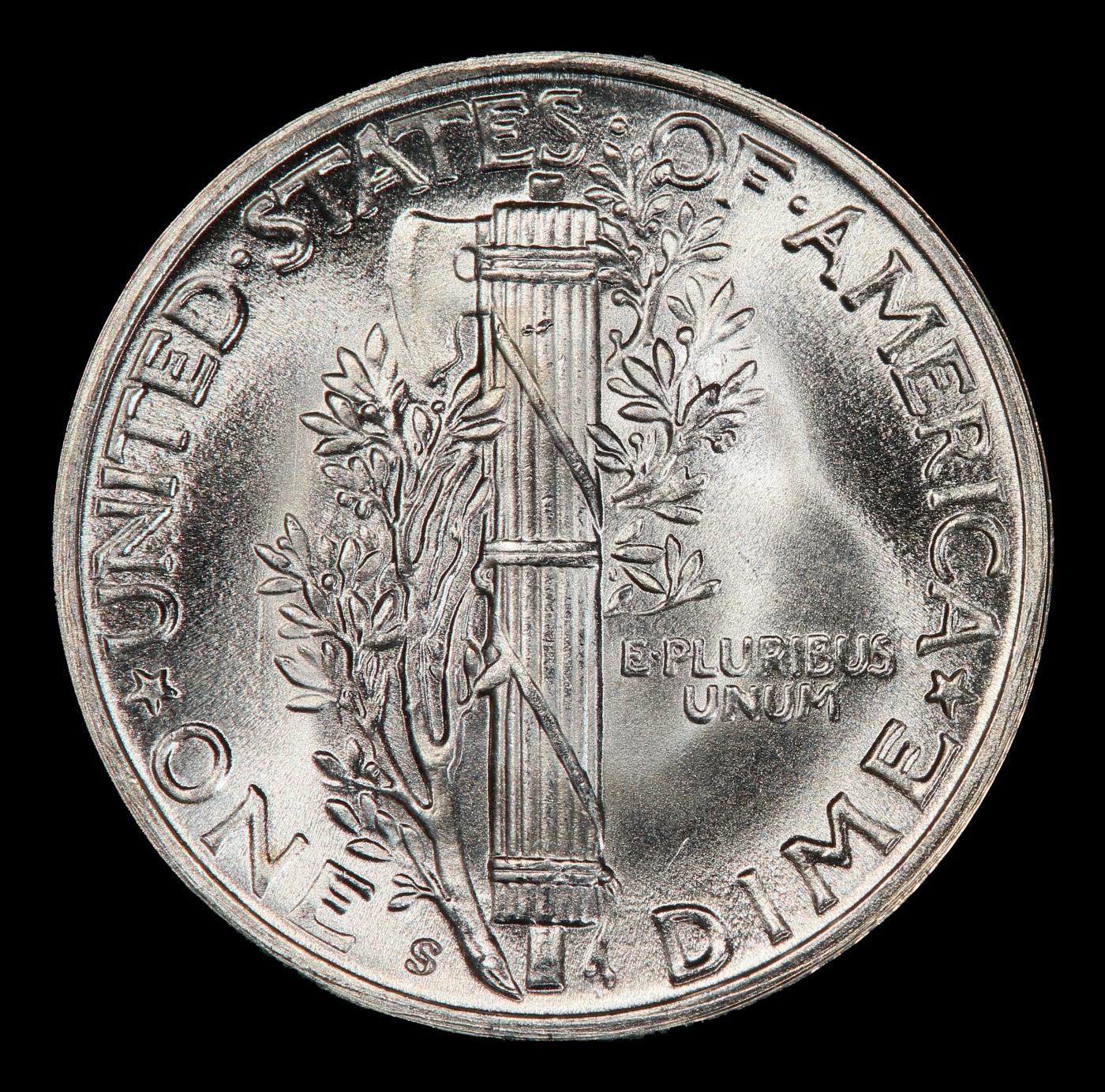 1945-s Mercury Dime Near Top Pop! 10c ms67+ fsb SEGS