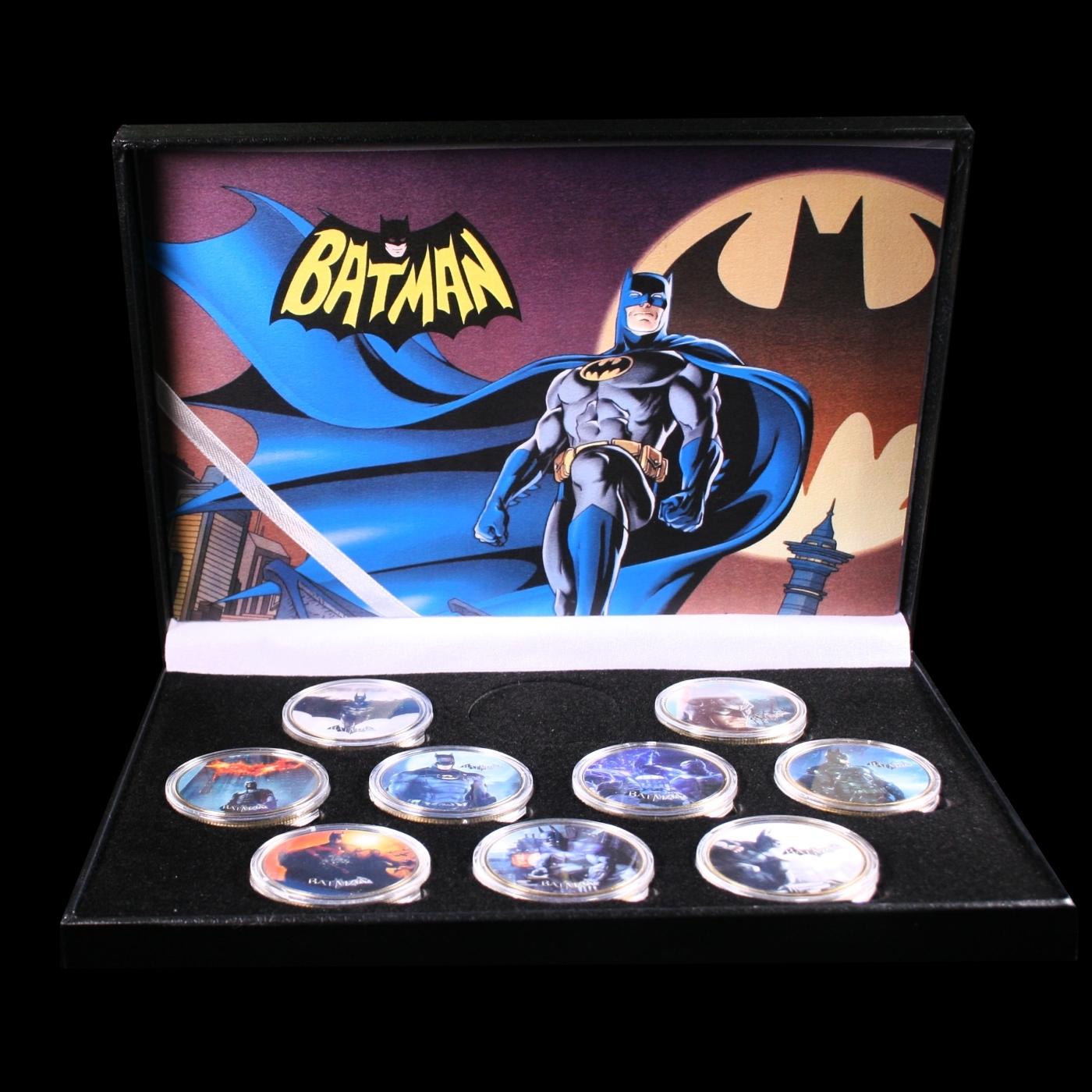 9 Coin Batman DC Gold Plated Round Collection