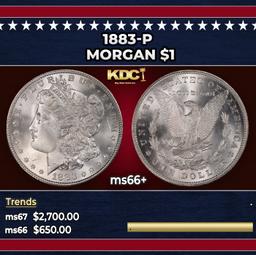 1883-p Morgan Dollar $1 ms66+ SEGS