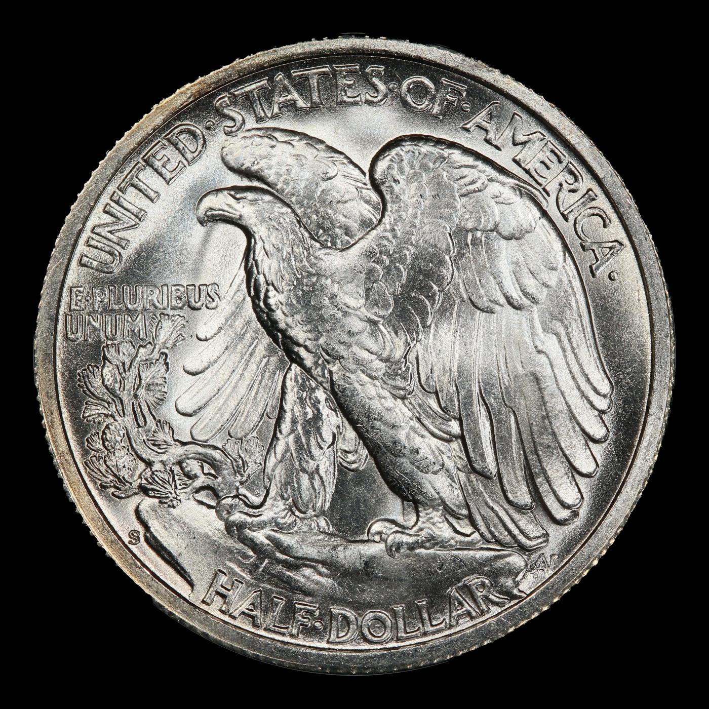 1946-s Walking Liberty Half Dollar Near Top Pop 50c ms67 SEGS