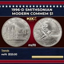 1996-d Smithsonian Modern Commem Dollar $1 ms70 SEGS