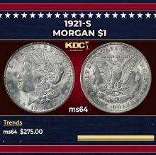 1921-s Morgan Dollar $1 Grades ms64