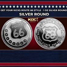 Get Your Kicks Route 66 Style - 1 oz Silver Round Round