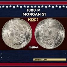1888-p Morgan Dollar $1 Grades ms64+