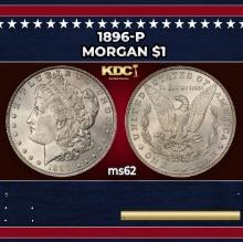 1896-p Morgan Dollar $1 Grades ms62