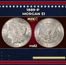 1889-p Morgan Dollar $1 Grades ms62