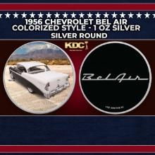 1956 Chevrolet Bel Air Colorized Style - 1 oz Silver Round Round