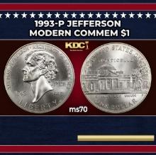 1993-p Jefferson Modern Commem Dollar $1 ms70 SEGS