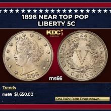 1898 Liberty Nickel Near Top Pop 5c ms66 SEGS
