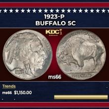 1923-p Buffalo Nickel 5c ms66 SEGS