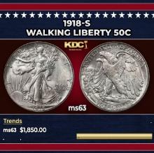 1918-s Walking Liberty Half Dollar 50c ms63 USCG
