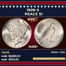 1926-s Peace Dollar $1 ms65+ SEGS