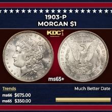 1903-p Morgan Dollar $1 Grades ms65+