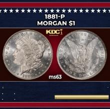 1881-p Morgan Dollar $1 Grades ms63