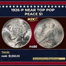 1926-p Peace Dollar Near Top Pop $1 ms66 SEGS