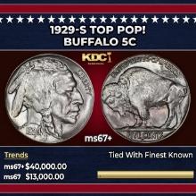 1929-s Buffalo Nickel TOP POP! 5c ms67+ SEGS