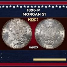 1896-p Morgan Dollar $1 Grades ms62+
