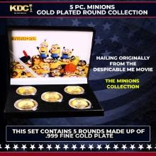 5 Coin Minions Gold Plated Round Collection