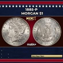 1885-p Morgan Dollar $1 Grades ms64+