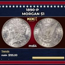 1890-p Morgan Dollar $1 Grades ms64