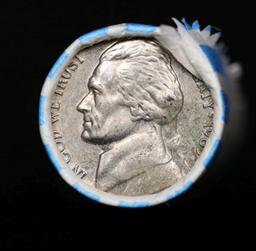 BU Shotgun Jefferson 5c roll, 1963-p 40 pcs Bank $2 Nickel Wrapper