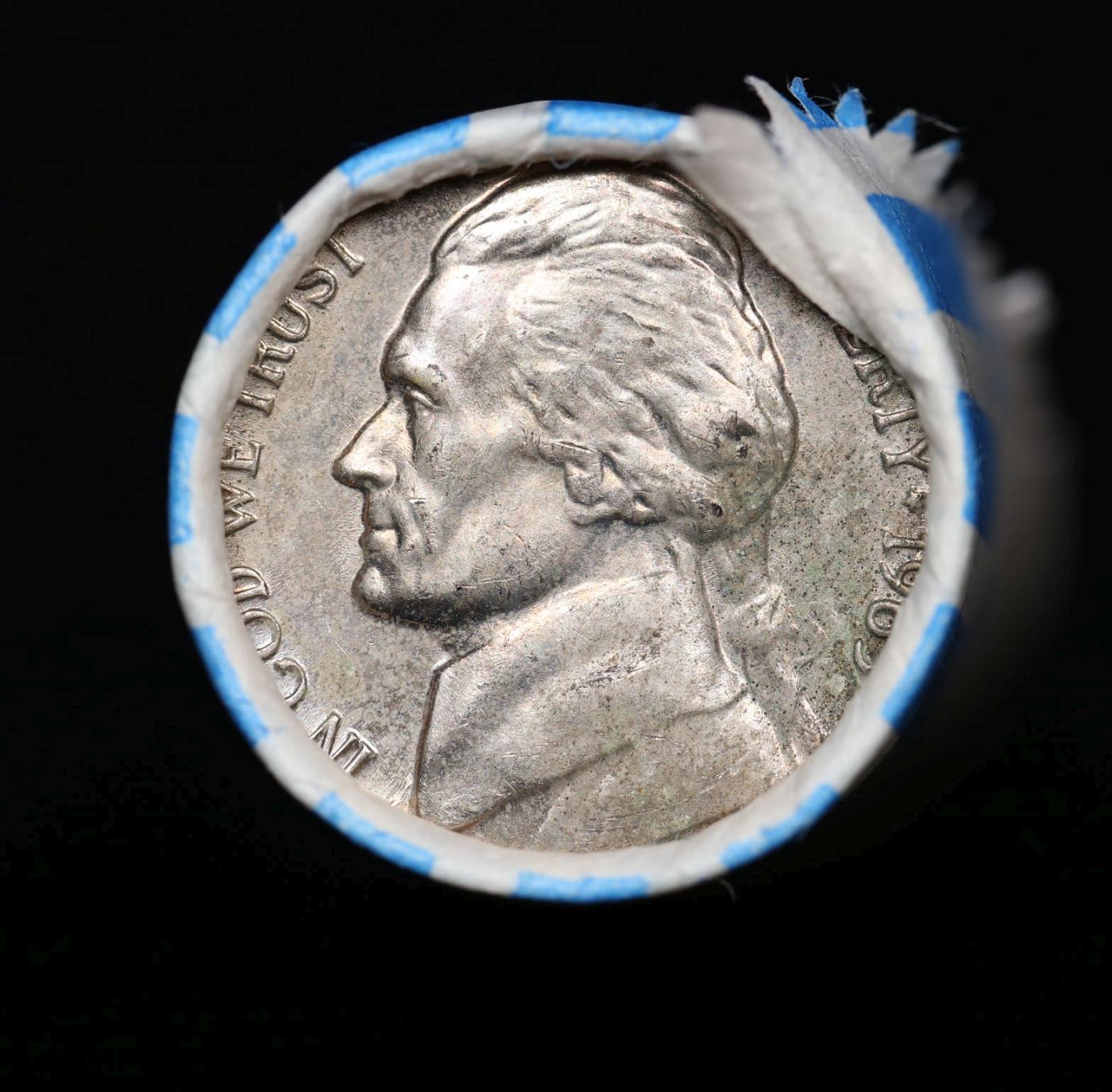 BU Shotgun Jefferson 5c roll, 1963-p 40 pcs Bank $2 Nickel Wrapper