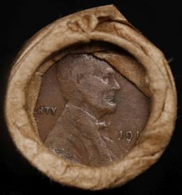 Lincoln Wheat Cent 1c Mixed Roll Orig Brandt McDonalds Wrapper, 1916-p end, Indian other end