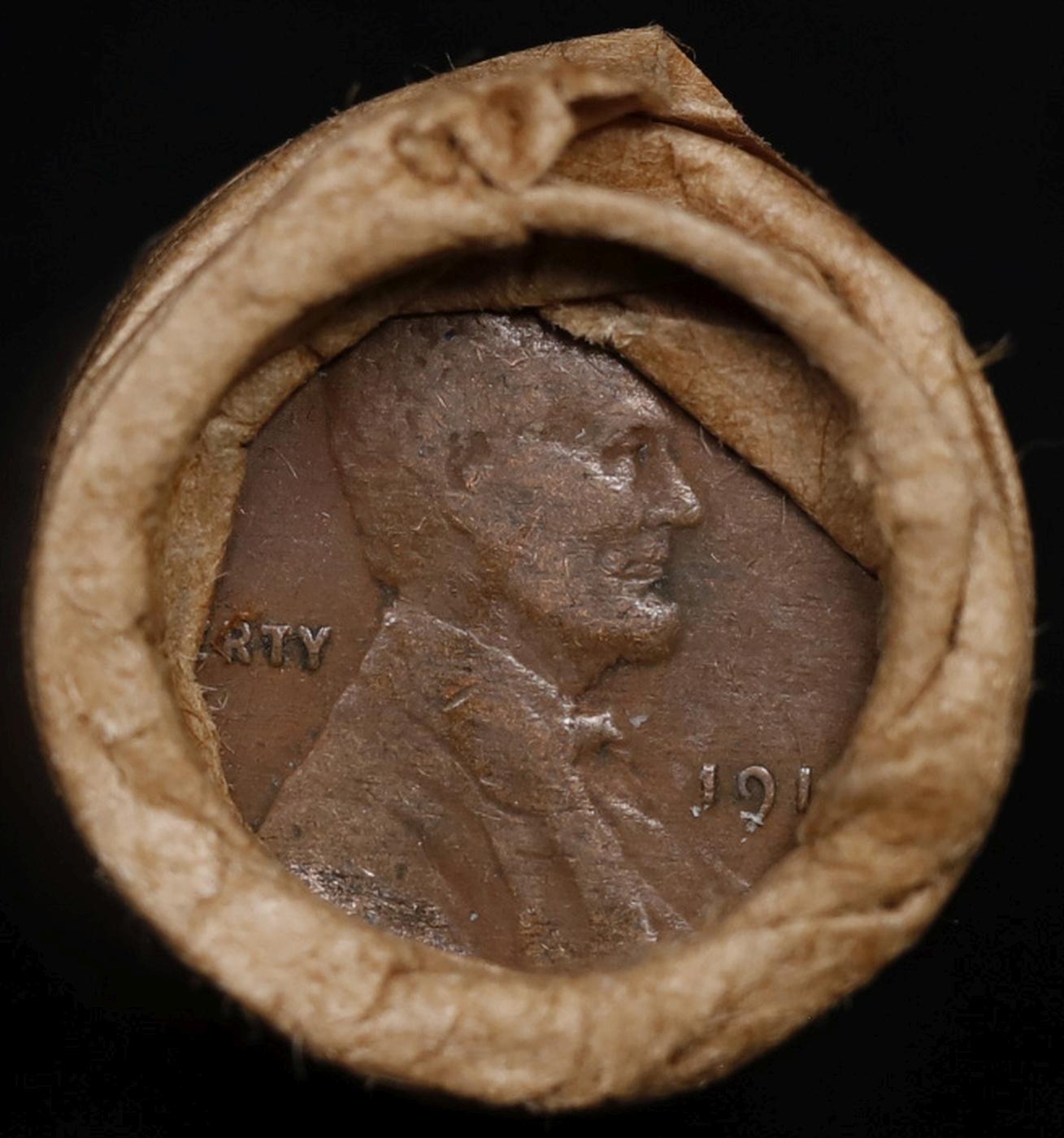 Lincoln Wheat Cent 1c Mixed Roll Orig Brandt McDonalds Wrapper, 1916-p end, Indian other end