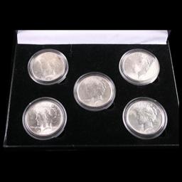 5x Coin Consecutive Peace Dollar Set 1922-1926-p ALL UNC, 5 Peace Dollars From Philly