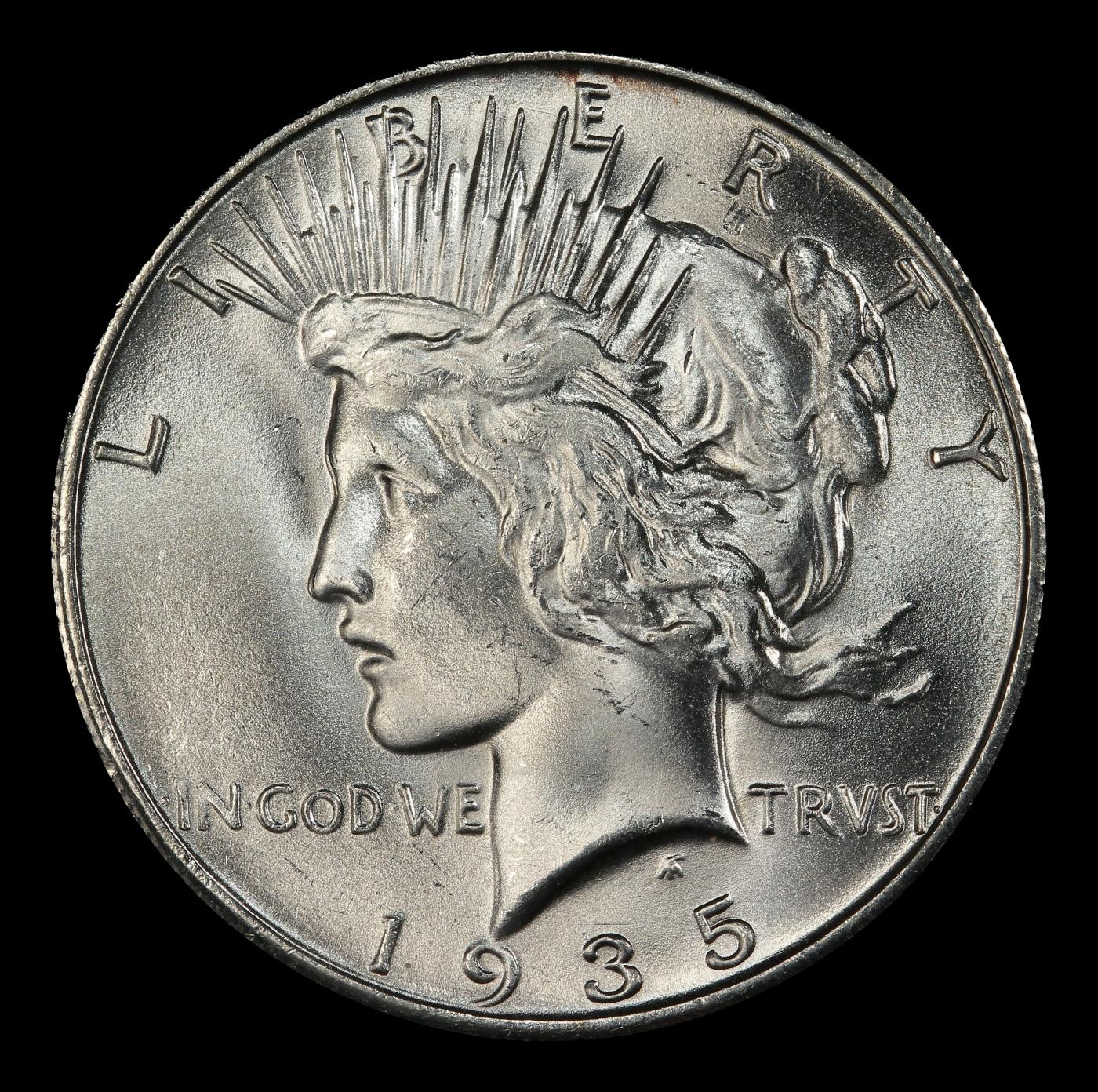 1935-s Peace Dollar Near Top Pop $1 ms66 SEGS