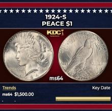 1924-s Peace Dollar $1 ms64 SEGS