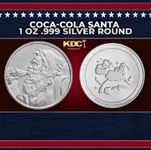 Coca-Cola Santa 1 oz .999 Silver Round Round