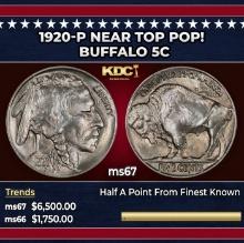 1920-p Buffalo Nickel Near Top Pop! 5c ms67 SEGS