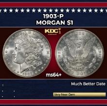1903-p Morgan Dollar $1 Grades ms64+